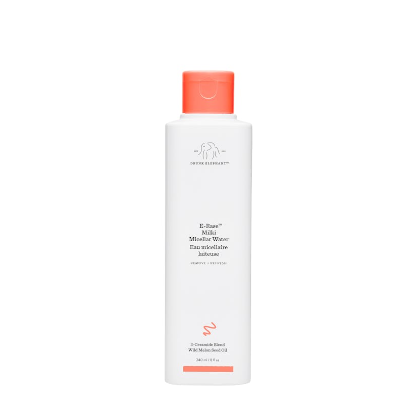 Product packaging of Drunk Elephant's new E-Rase Milki Micellar Water.
