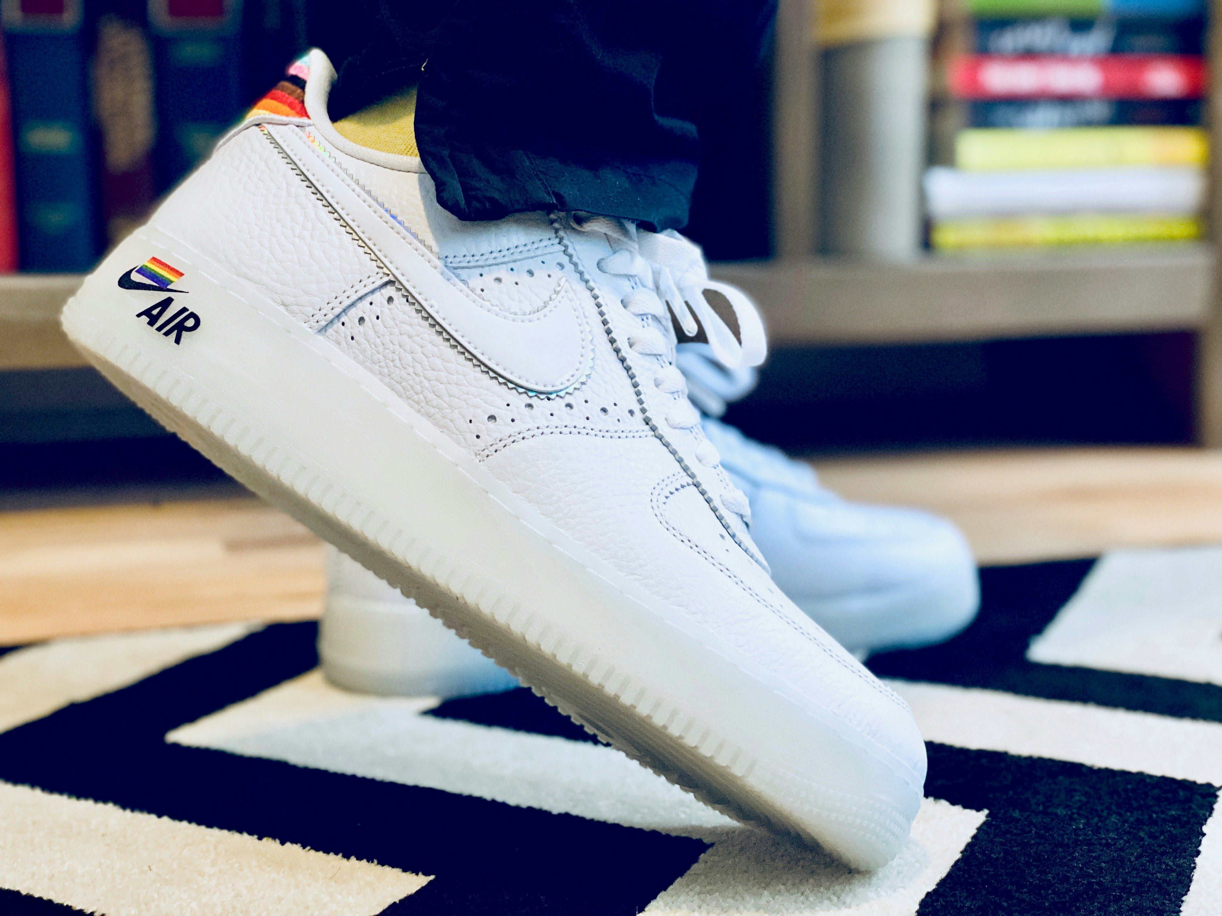 Wearing Nike's Pride-themed Air Force 1 