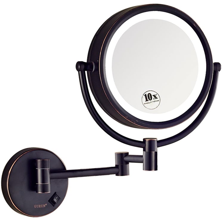GURUN LED Lighted Wall Mount Makeup Mirror