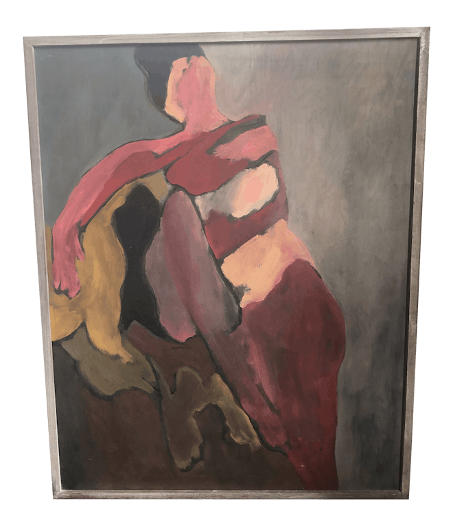 Vintage Abstract Figurative Painting