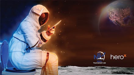 NASA Lunar Loo Challenge graphic depicting an astronaut on a toilet.