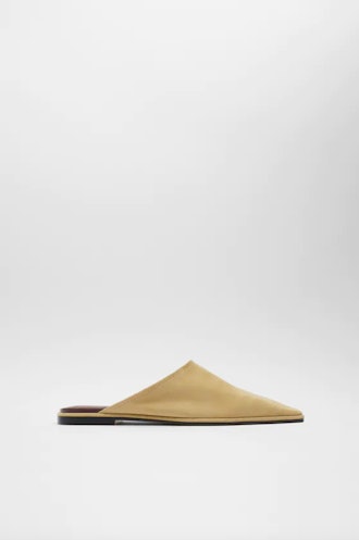 Square Toe Flat Leather Mules