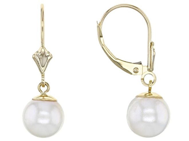 White Cultured Japanese Akoya Pearl Earrings