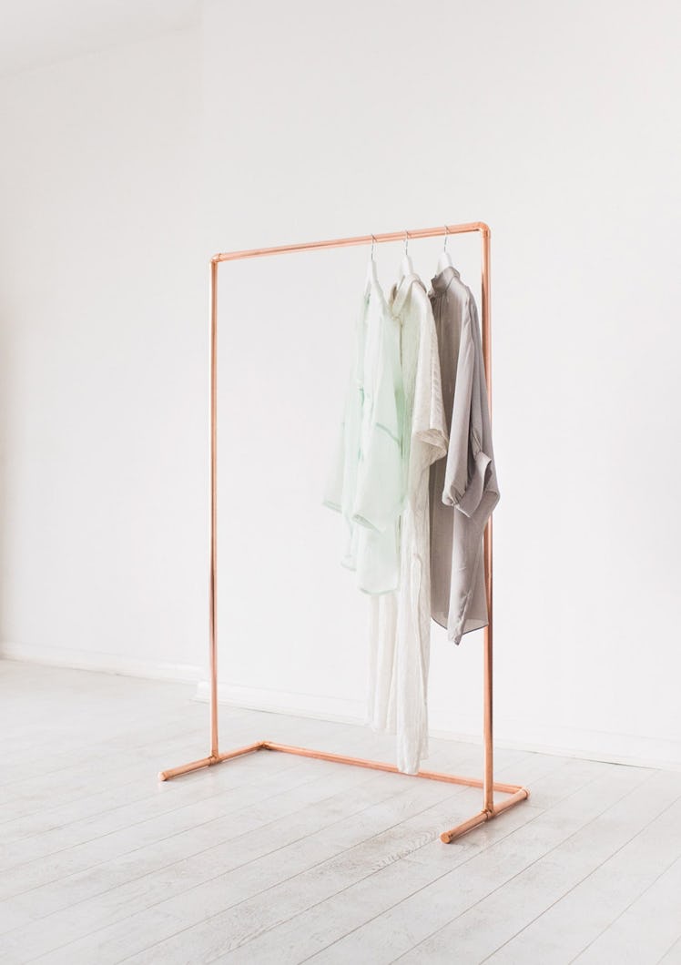 Minimal Copper Pipe Clothing Rail