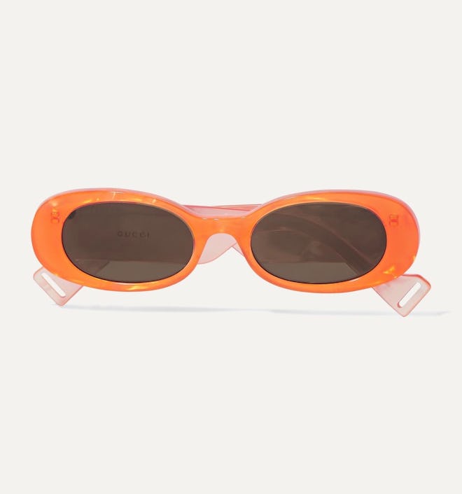 Oval Frame Acetate Sunglasses 