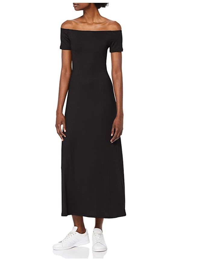 find. Rib Jersey Form Fitting Off-Shoulder Midi Dress 