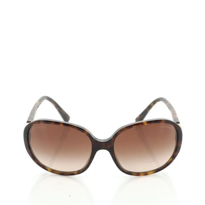 Chanel Vintage CC Oversized Sunglasses Tortoise Acetate