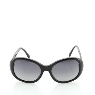 Chanel CC Turnlock Sunglasses with Quilted Leather
