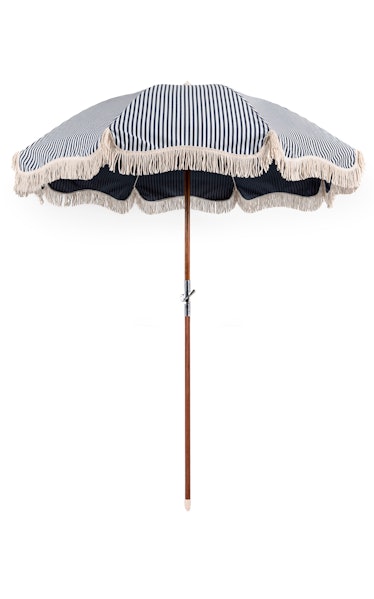 The Premium Beach Umbrella - Lauren's Navy Stripe
