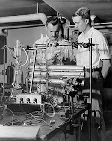 A young Luis Alvarez, right, in 1933. Five years later, he confirmed the existence of helium-3.