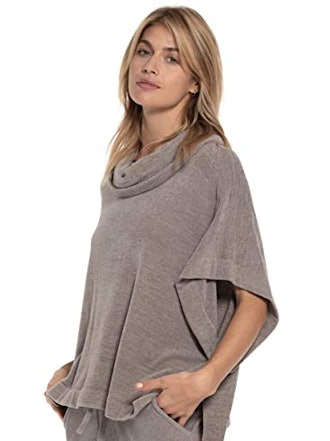 Barefoot Dreams CozyChic Ultra Lite Cowl Neck Poncho Sweater