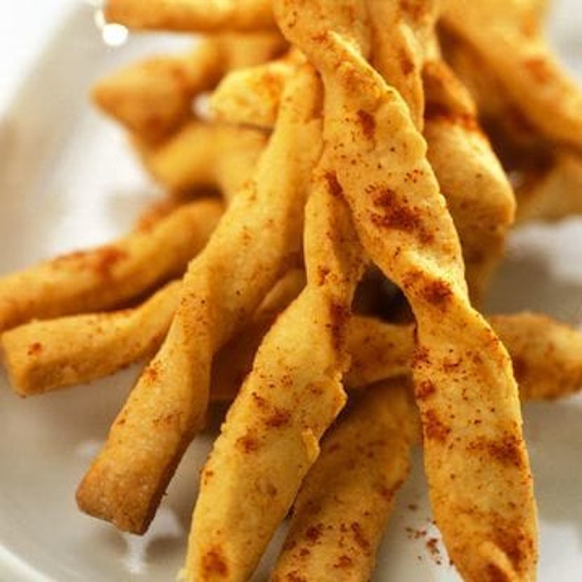Kroger's recipe for cayenne cheese straws is perfect for store-bought pie crust.