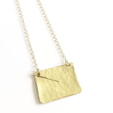 The Pink Locket Gold Envelope Necklace on Gold Filled Chain