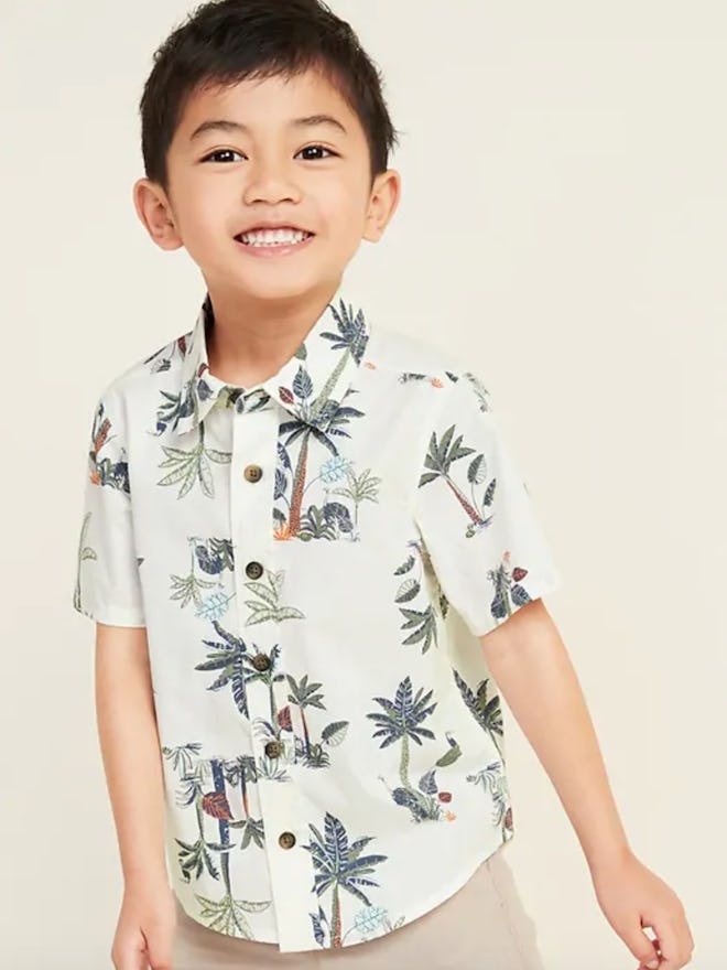 Printed Poplin Shirt for Toddler Boys