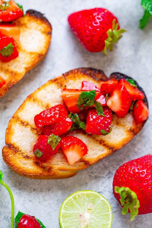 grilled toasts with strawberry salsa
