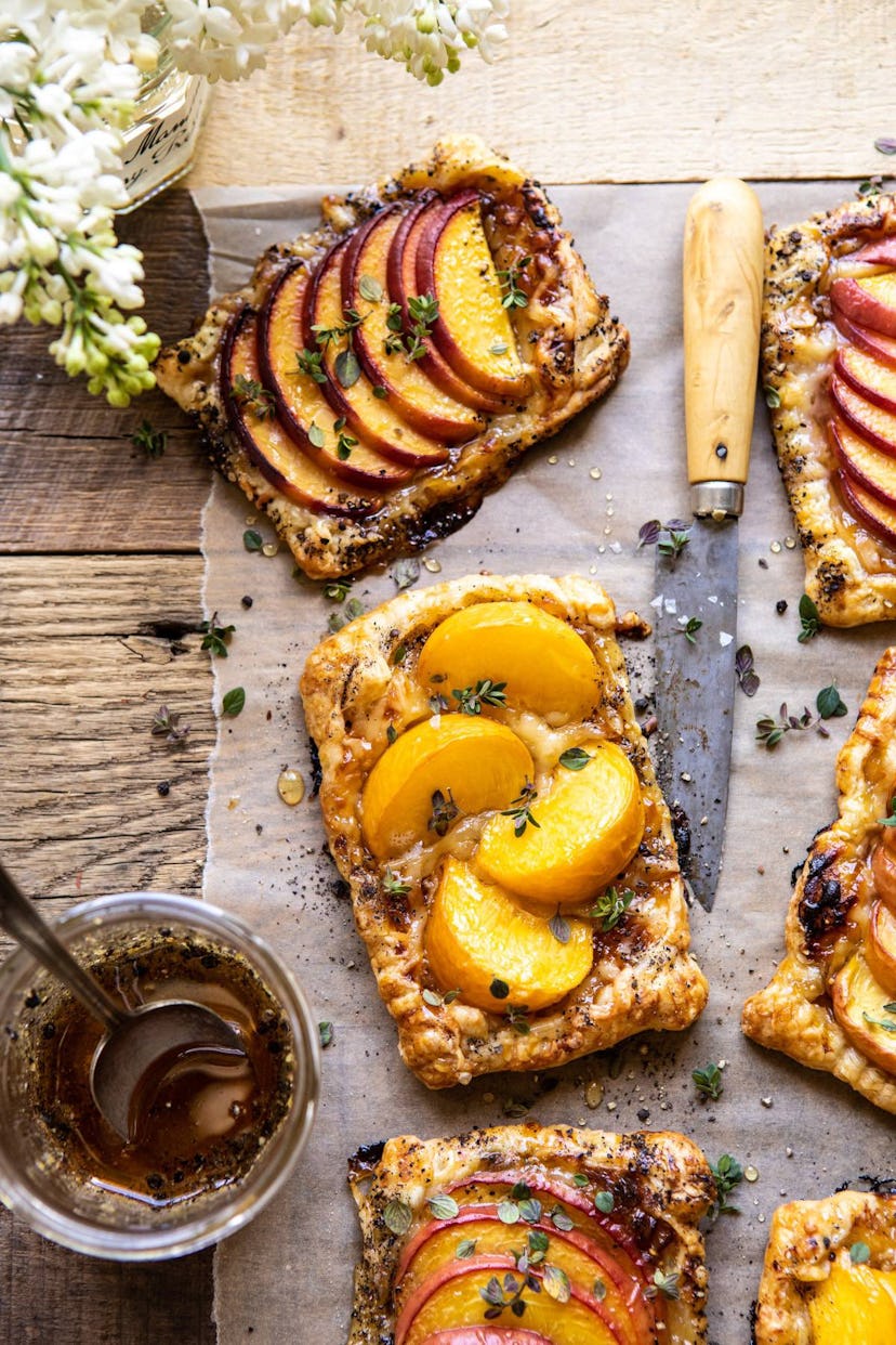 peach thyme tarts