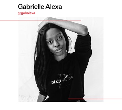 Writer and digital creator Gabrielle Alexa in black and white