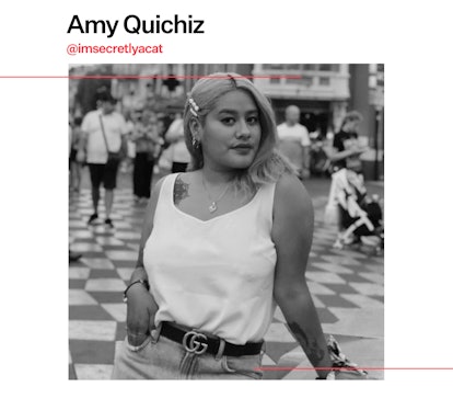 Advocate Amy Quichiz in black and white