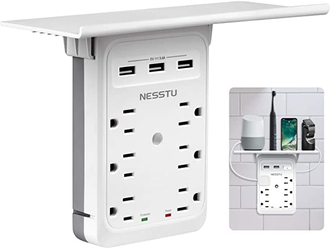 NESSTU Socket Outlet Shelf Surge Protector