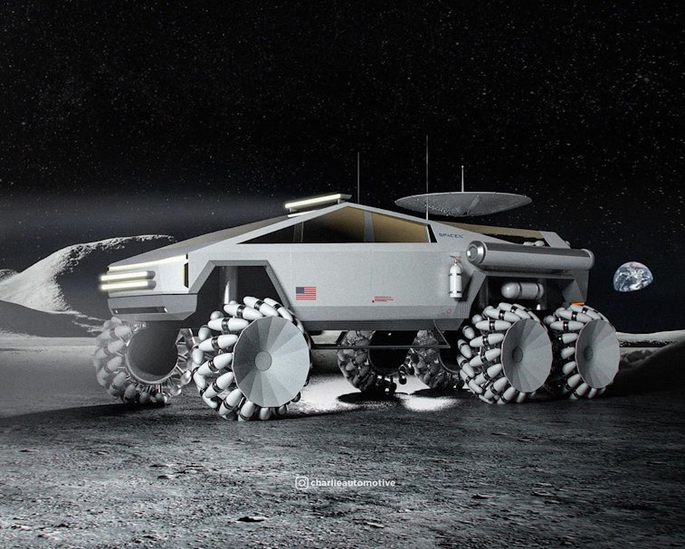 This Lunar Tesla Cybertruck Should Be The Official Truck Of Space