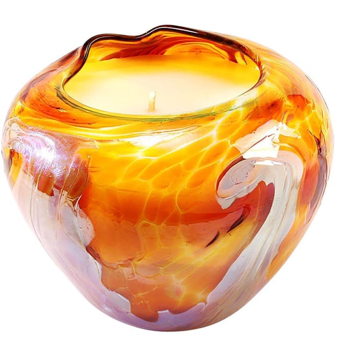 Hand Blown Glass Heirloom Artisan Soy Candle (Amber)