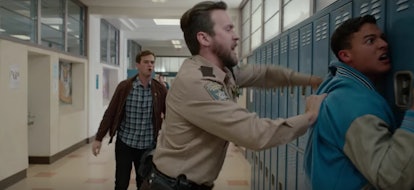 A racist SRO attempts to arrest Diego in 13 Reasons Why, via Netflix.