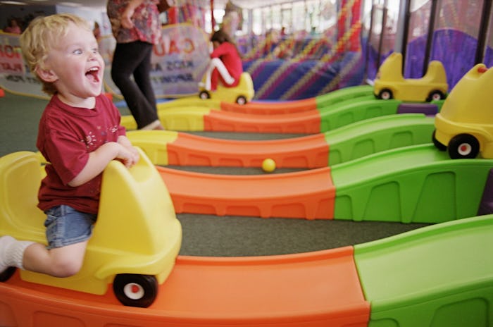 Boy on a rollercoaster at a daycare