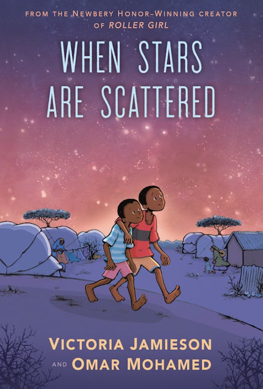 When Stars Are Scattered cover featuring two boys walking under night sky
