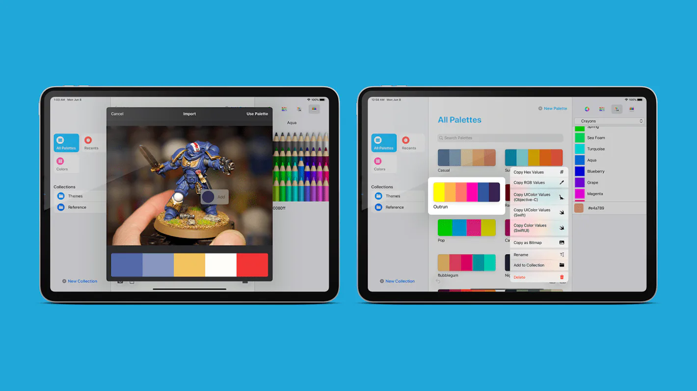 Keep your favorite color palettes with you using Pastel