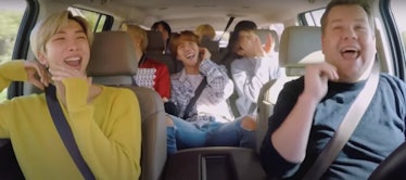 BTS tape an episode of 'Carpool Karaoke.'