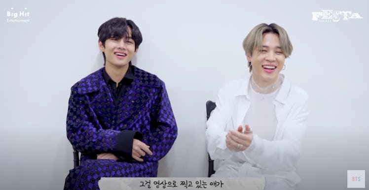 A screenshot from the video of V and Jimin discussing "Friends." BTS' V and Jimin's quotes about the...