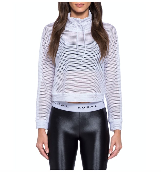 Open Mesh Cropped Pullover