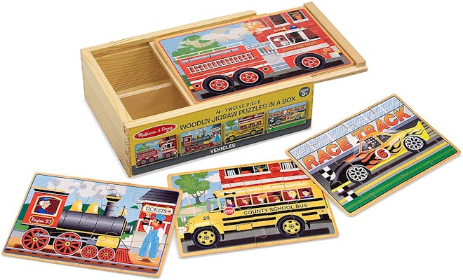 Melissa & Doug Wooden Jigsaw Puzzles In A Box 