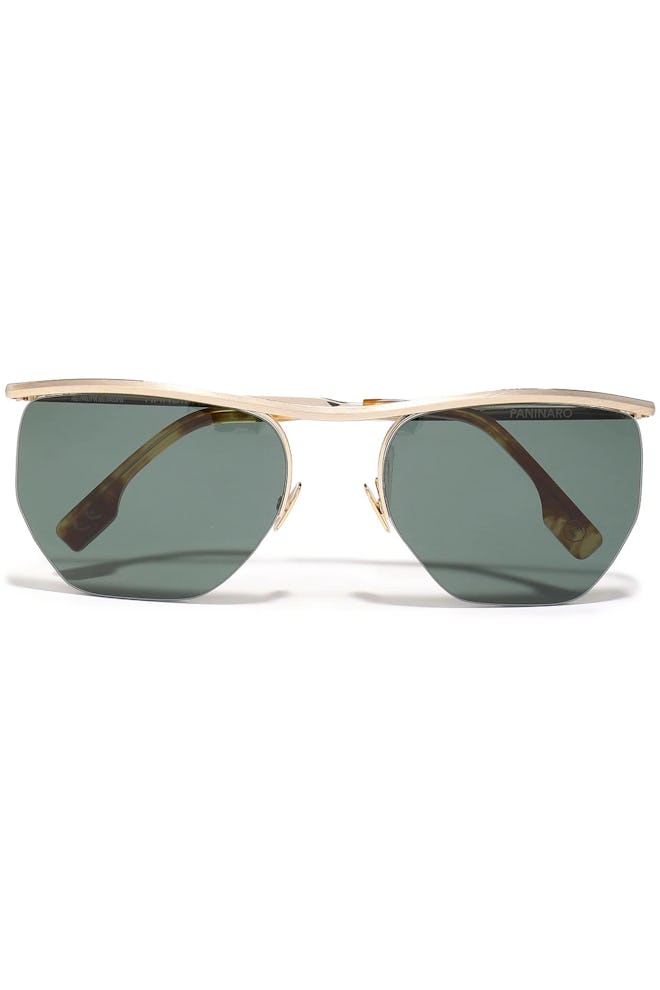 Paninaro D-frame gold-tone sunglasses