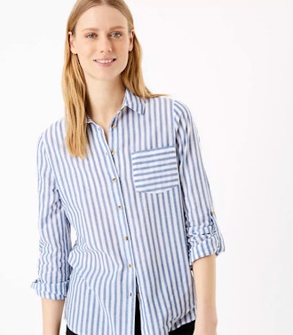 Pure Cotton Striped Relaxed Shirt