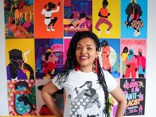 Aurélia Durand uses bright colors and movement to convey diversity in her artwork.