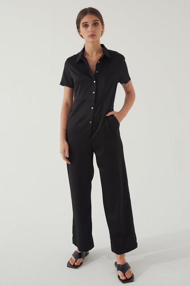 Almina Concept Short Sleeve Wide Leg Jumpsuit