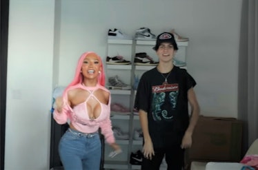 A screenshot from the Video of Nikita Dragun confronting Chase Hudson "for Charli."
