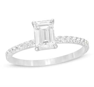 1 CT. T.W. Emerald-Cut Diamond Engagement Ring in Platinum