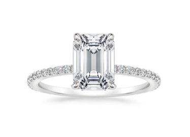 TACORI Royal T Emerald Cut Pave Hidden Halo Engagement Ring Setting
