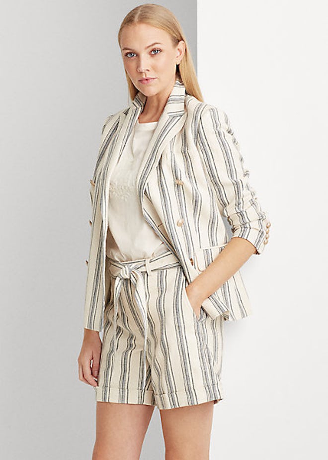 Ralph Lauren Striped Linen Twill Blazer