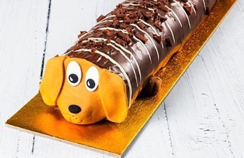 A sausage-dog shaped cake from Asda