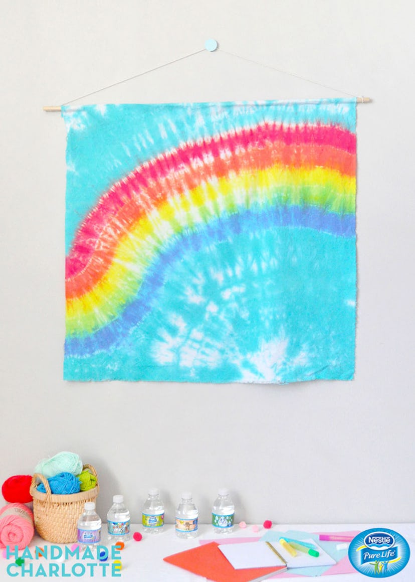 Tie-dye tapestries are a fun tie-dye craft to do with your kids. 