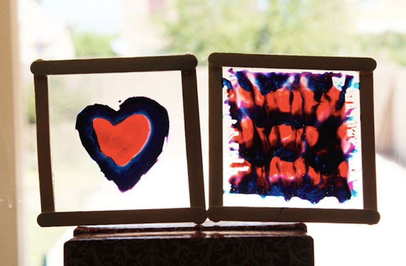Tie-dye stained glass projects are an easy tie-dye craft to do with your kids. 