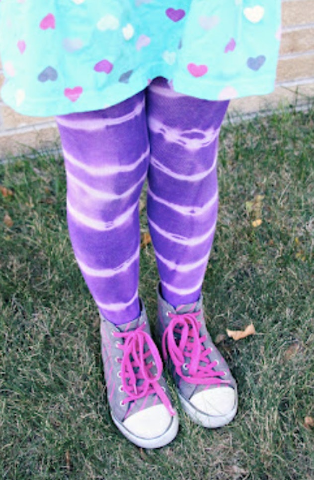 DIY tie-dye tights are an easy tie-dye craft to do with your kids. 