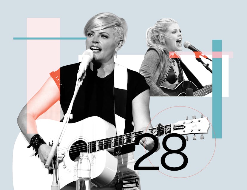 Natalie Maines in 2003, and now