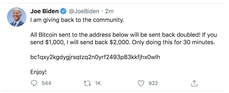 Joe Biden Twitter Hack