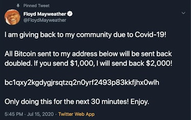 Floyd Mayweather Twitter Hack