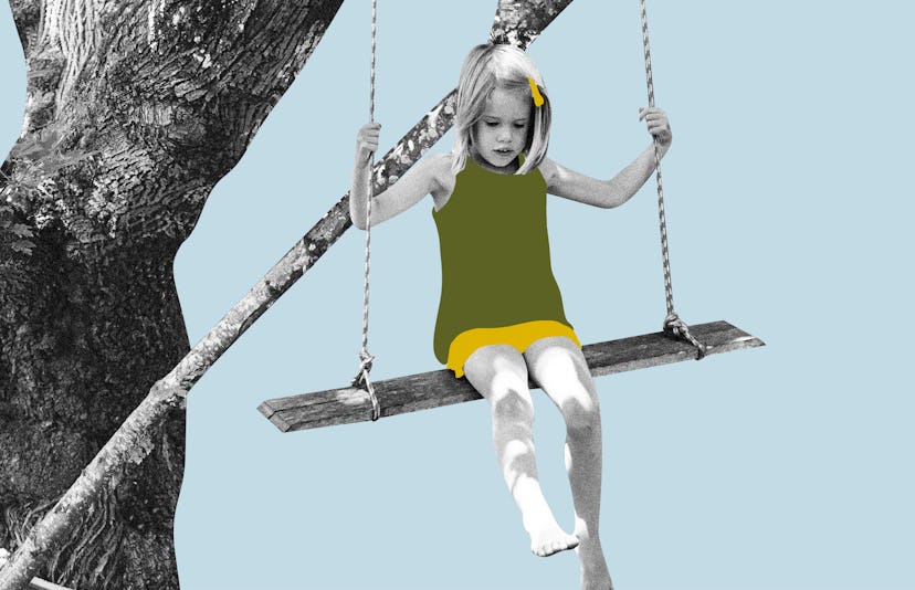A child on a tree swing