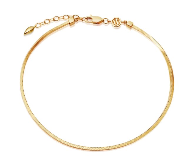 Lucy Williams Gold Square Snake Chain Anklet